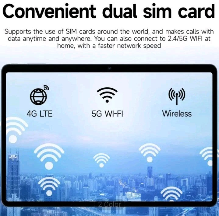 10.1" WIFI Tablet Android 14 HD 128GB Tablet Pad Octa-Core Dual SIM 4G LTE