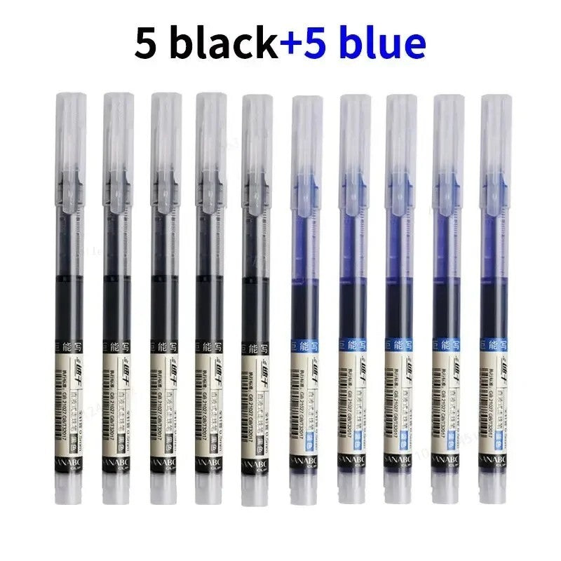 10Pcs Gel Pen Set with 0.5mm Precision Writing Tip - Smooth, Quick-Drying, Kawai