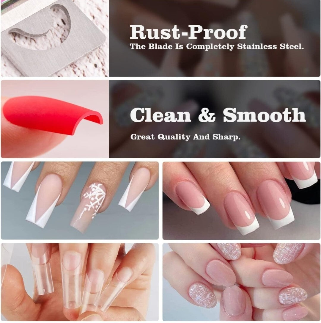 Adjustable Acrylic Nail Clippers with Sizer, Catcher and Length Measurement