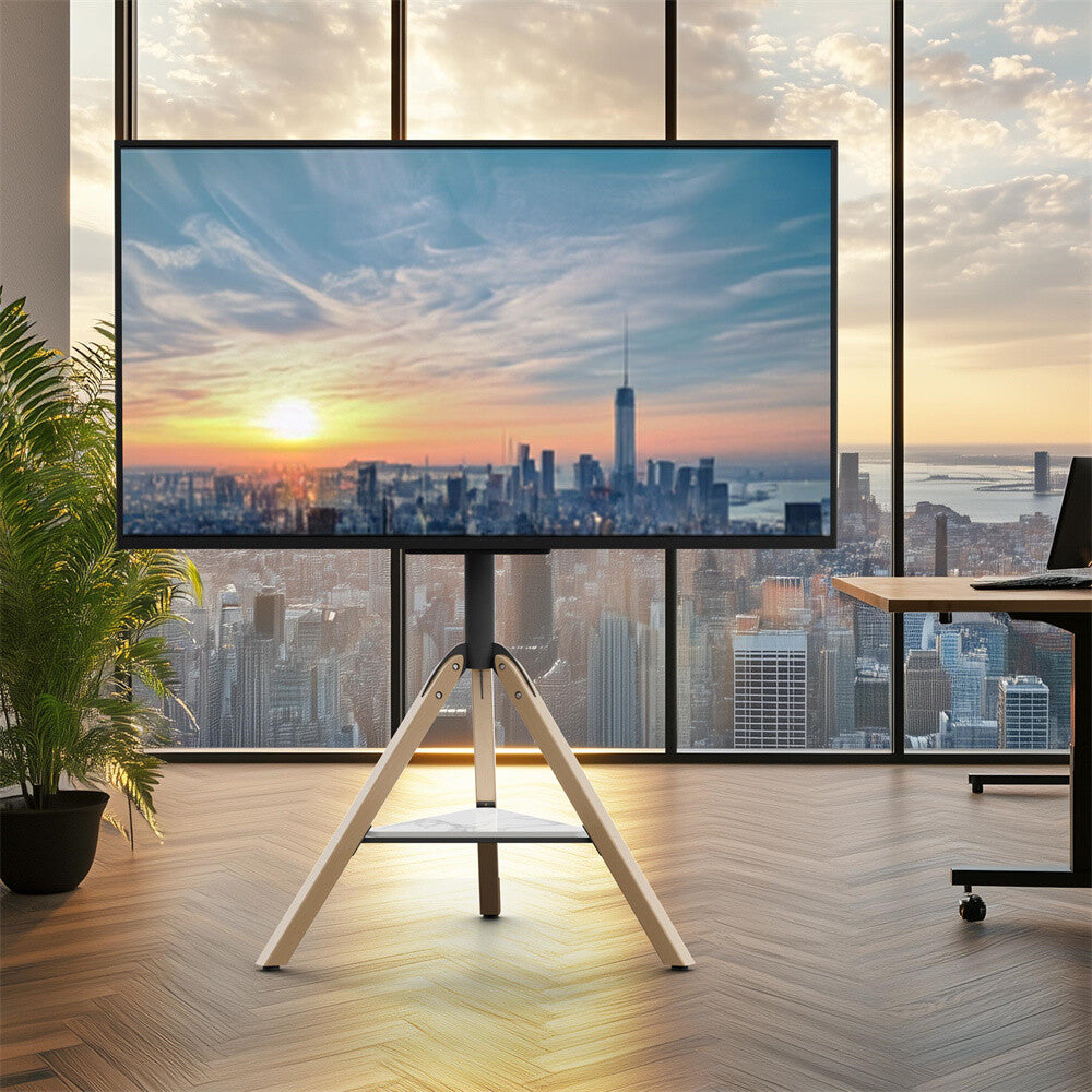 Universal Corner TV Stand with Shelf Height Adjustable Swievel TV Stand 40-75 in