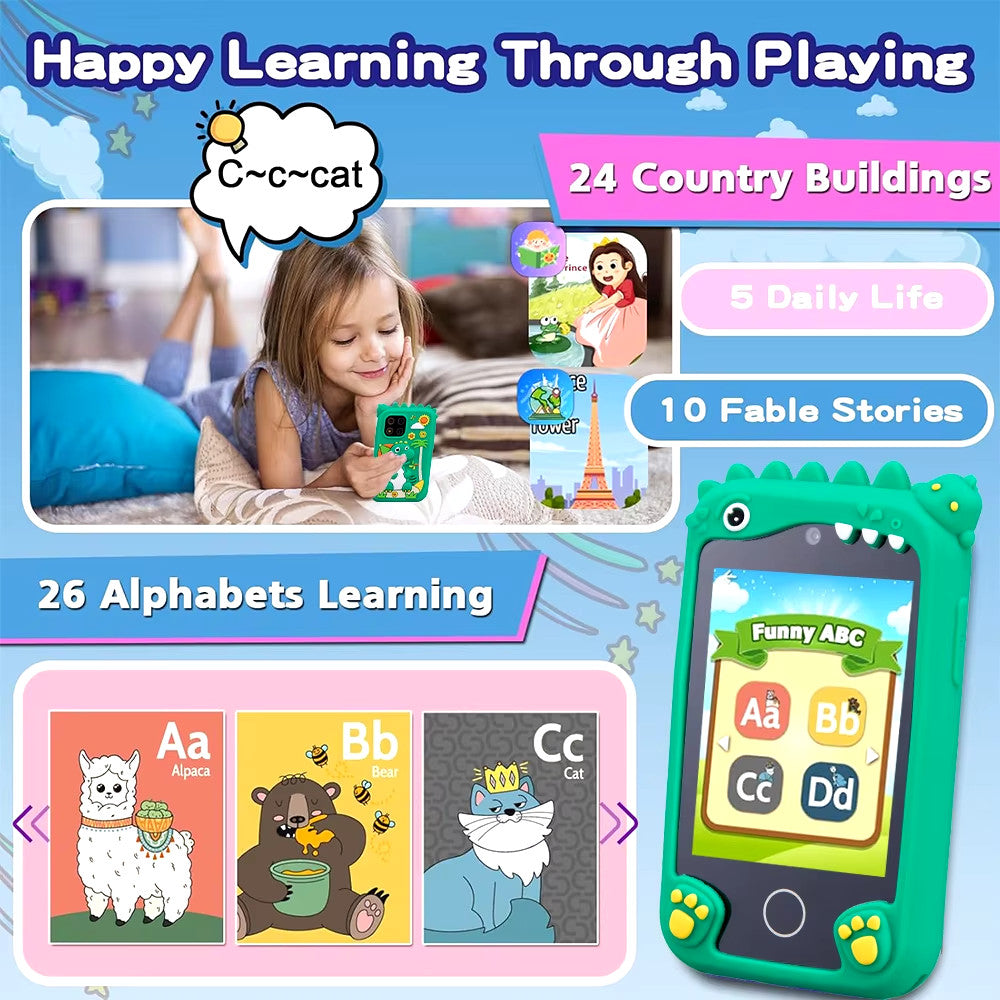 Kids Smart Educational Toys Musci Player Learning Selfie Toddler Phone for Child