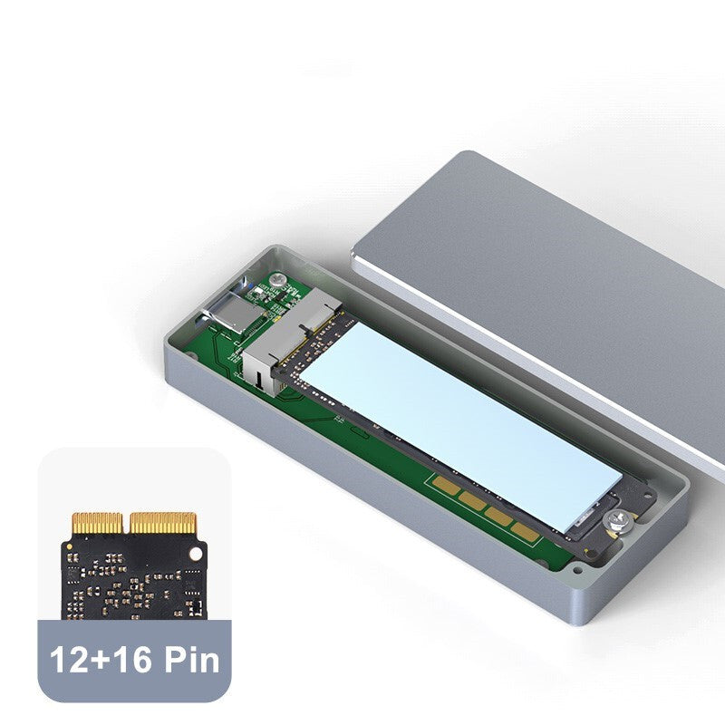 Portable USB 3.2 Type-C 12+16 PIN SSD Adapter Enclosure For Mac Book 2013-2017