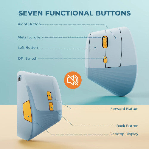 Vertical Wireless Mouse Type C Rechargeable Ergonomic USB & Type C Mice