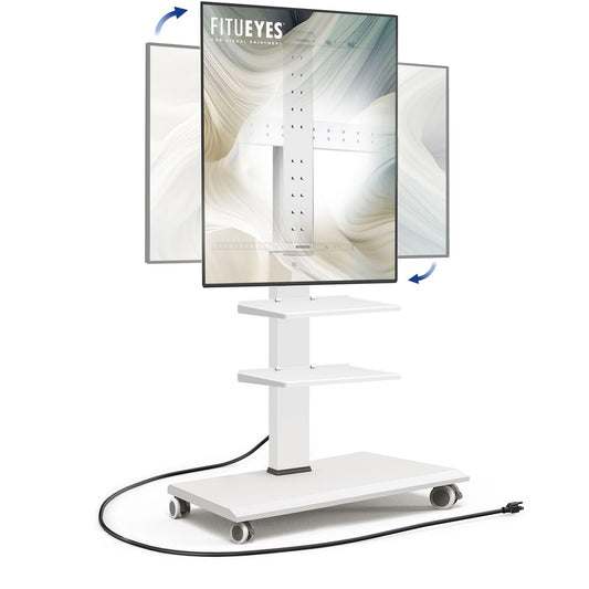 Rolling TV Stand for 32-75 Inch TVs, Portable Mobile TV Stand on Wheels with ...