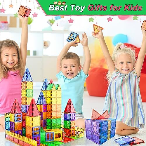 IGIVI Magnetic Tiles Kids Toys, STEM Building Blocks - GREAT GIFT