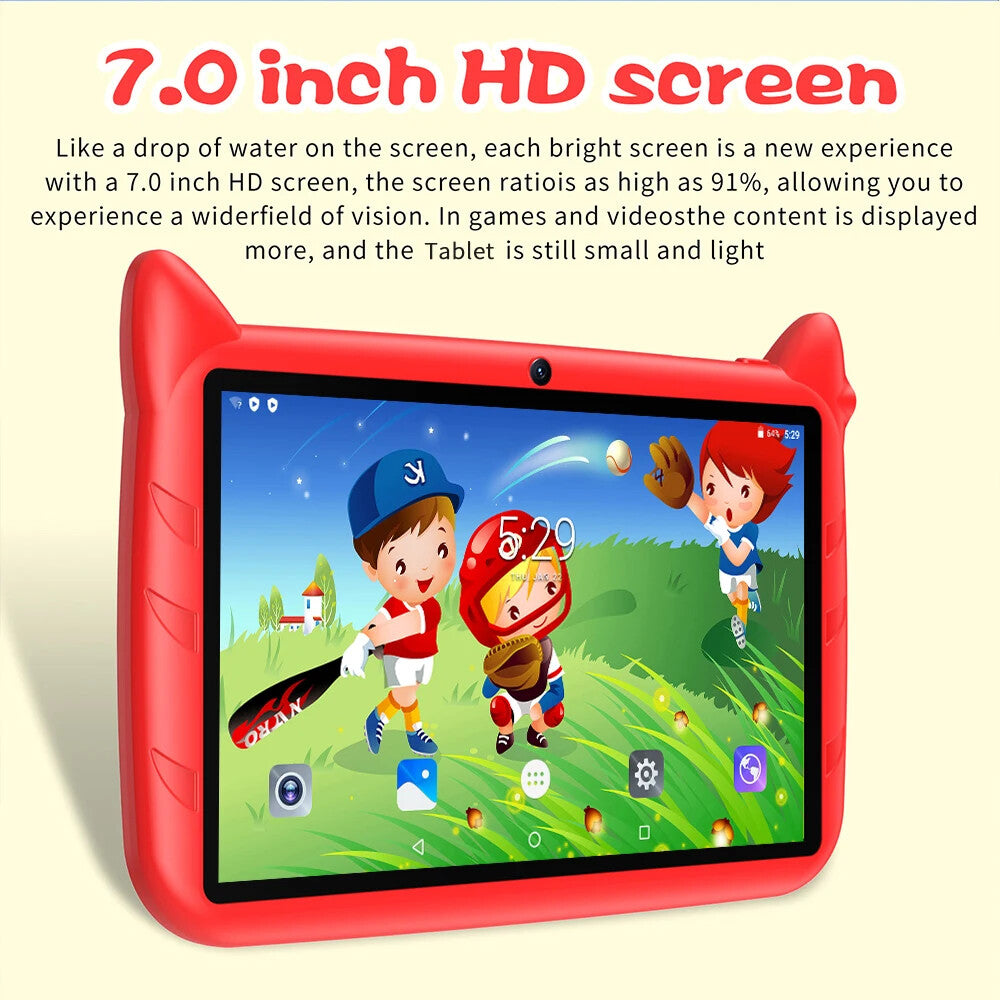 Kid Tablet Android 13, 4GB RAM 1TB Expand,5G WiFi,Dual Camera, Children's Gift