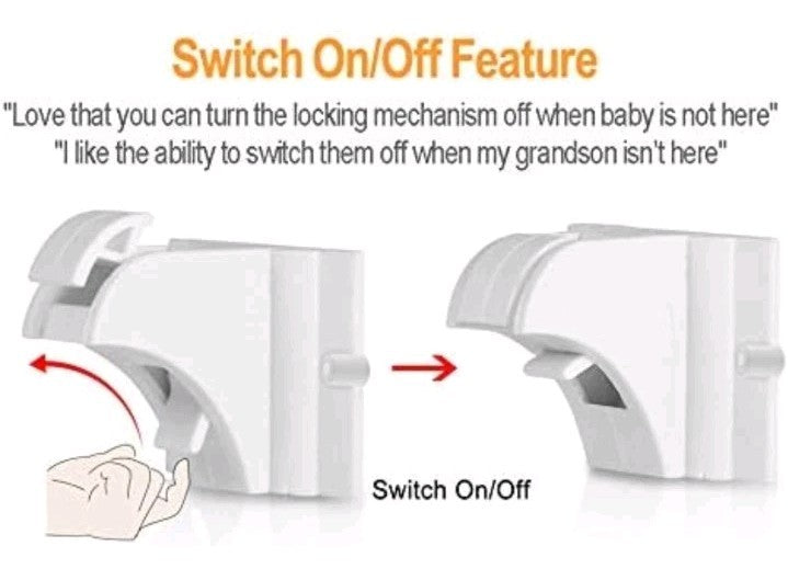 Child Safety Magnetic Cabinet Locks - vmaisi 4 Pack Adhesive Baby Proofing