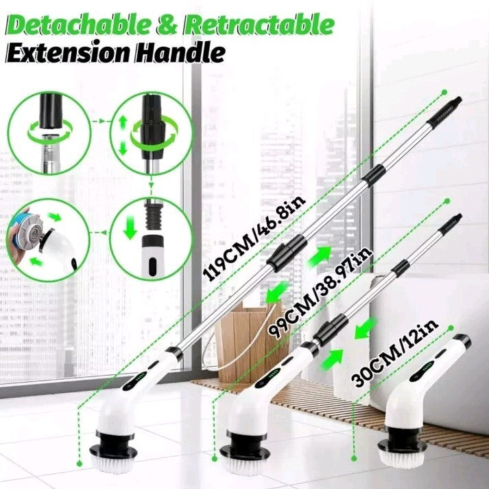 9IN1 Electric Spin Scrubber Cordless Power Cleaning Brush Rechargeable Cleaner
