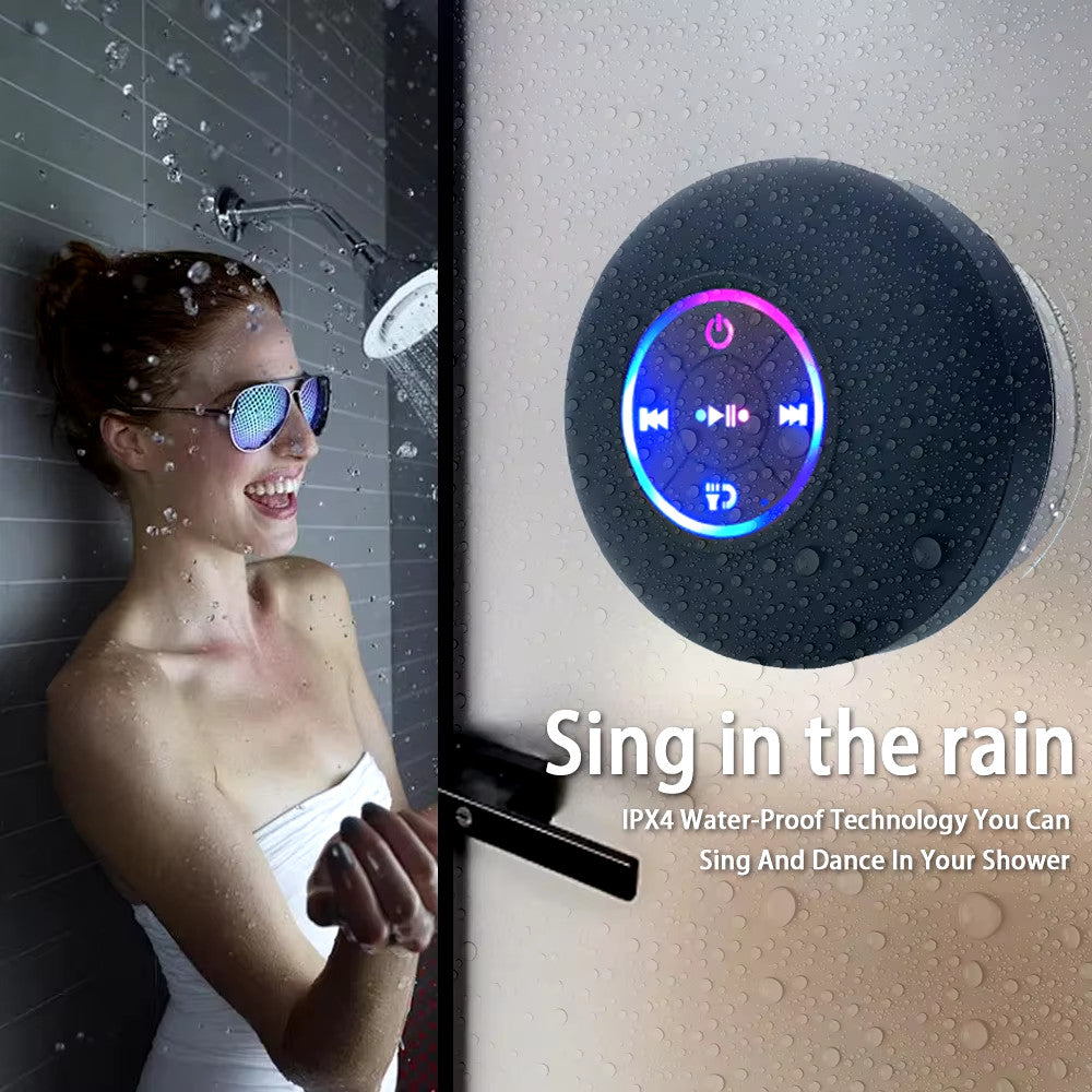 Portable Wireless Bluetooth Speaker LED IPX4 Waterproof Loudspeaker Outdoor Bath