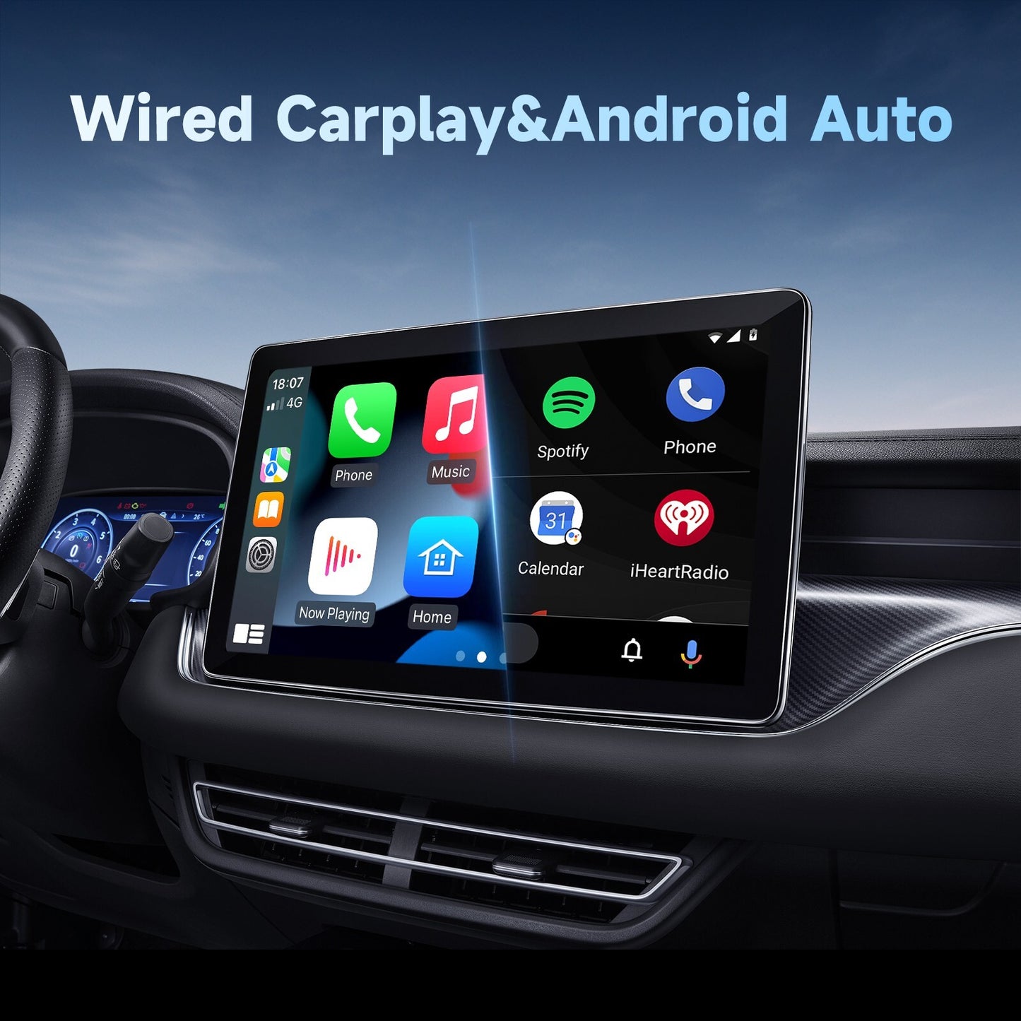 2-in-1 Wireles CarPlay Auto Adapter Fast-Connecting Plug&Play WIFI5.0 BT2.4/5.0