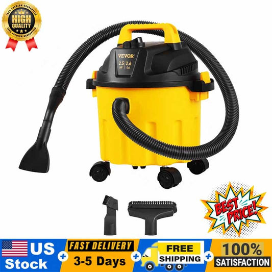 2.6 Gallon Shop Vacuum w/ Blowing Function Wet Dry Vac 2.5 Peak HP Portable USA