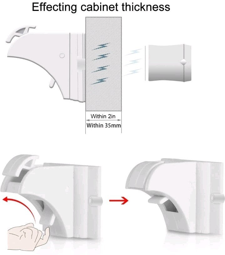 Child Safety Magnetic Cabinet Locks - vmaisi 4 Pack Adhesive Baby Proofing