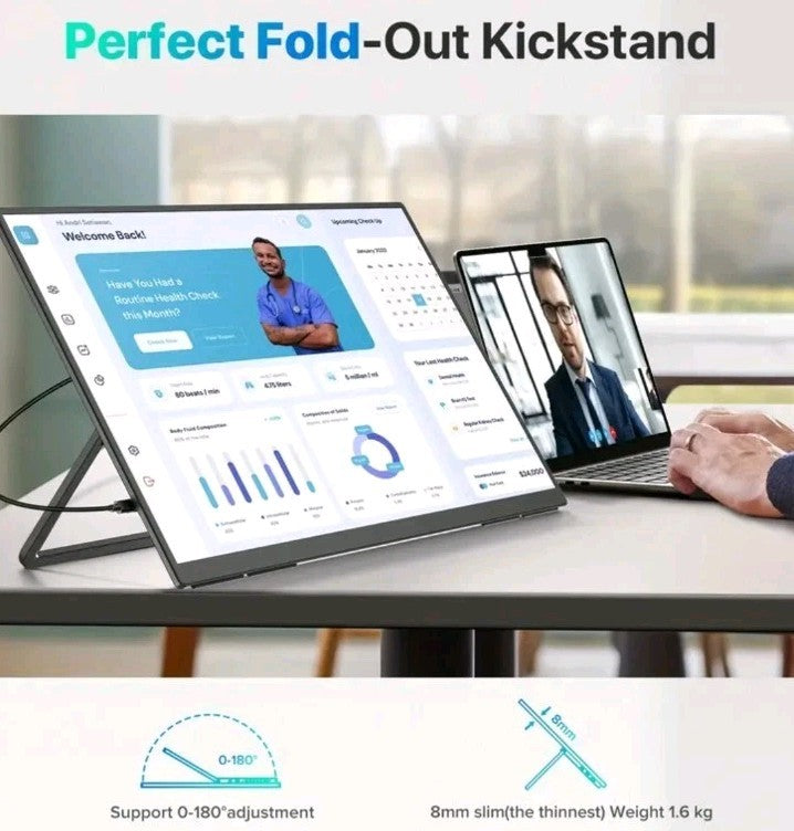 UPERFECT 23.8" Portable Monitor 120Hz Larger Screen 1080P FHD For Computer