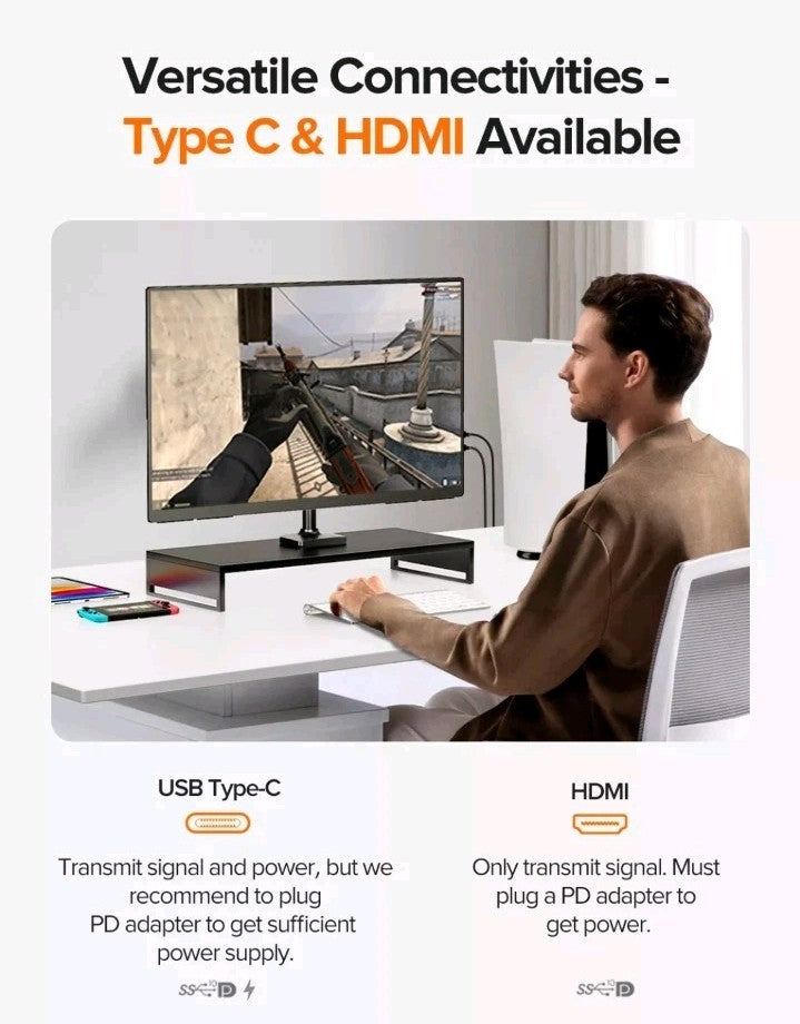 Used UPERFECT 23.8" Portable Monitor 100Hz Larger Screen 1080P FHD For Computer