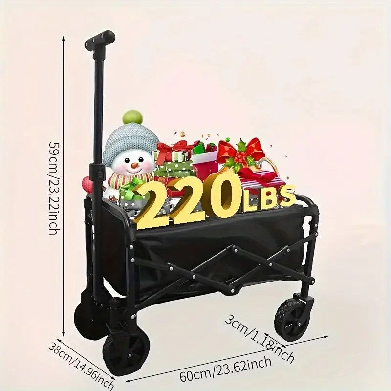 #HeavyDutyWagon 680 lb Capacity All-Terrain Folding Cart – Stainless Steel Frame