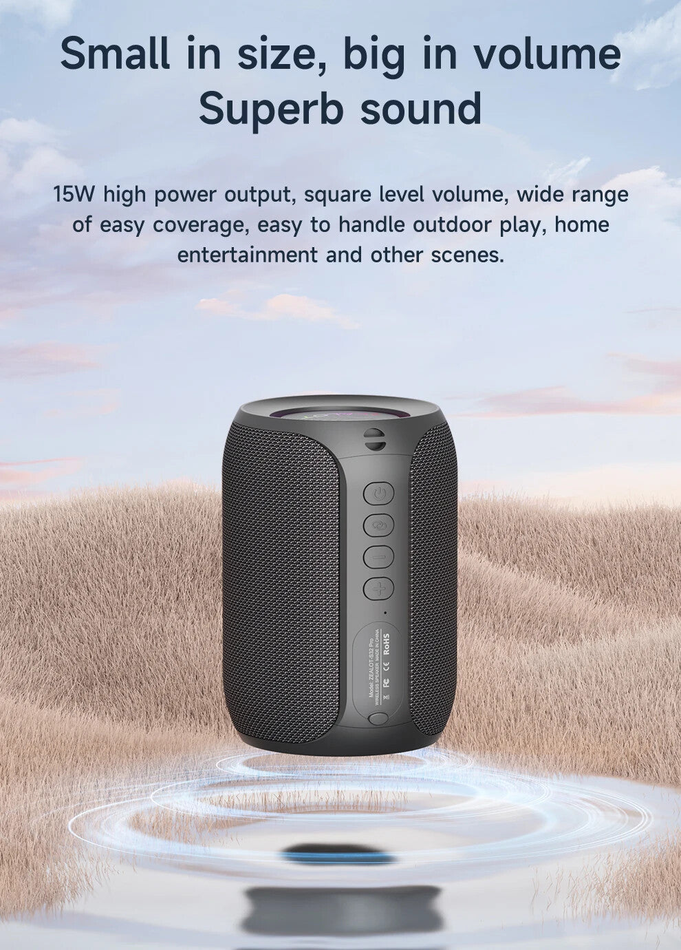 Powerful Bluetooth Speaker, Bass Wireless,LED Light, Outdoor Speakers, Subwoofer