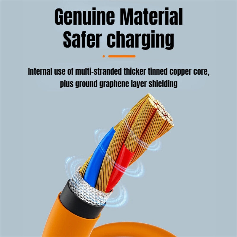 120W 4-In-1 Super Fast Charging Cable Charger Data Cord For iPhone Samsung iPad
