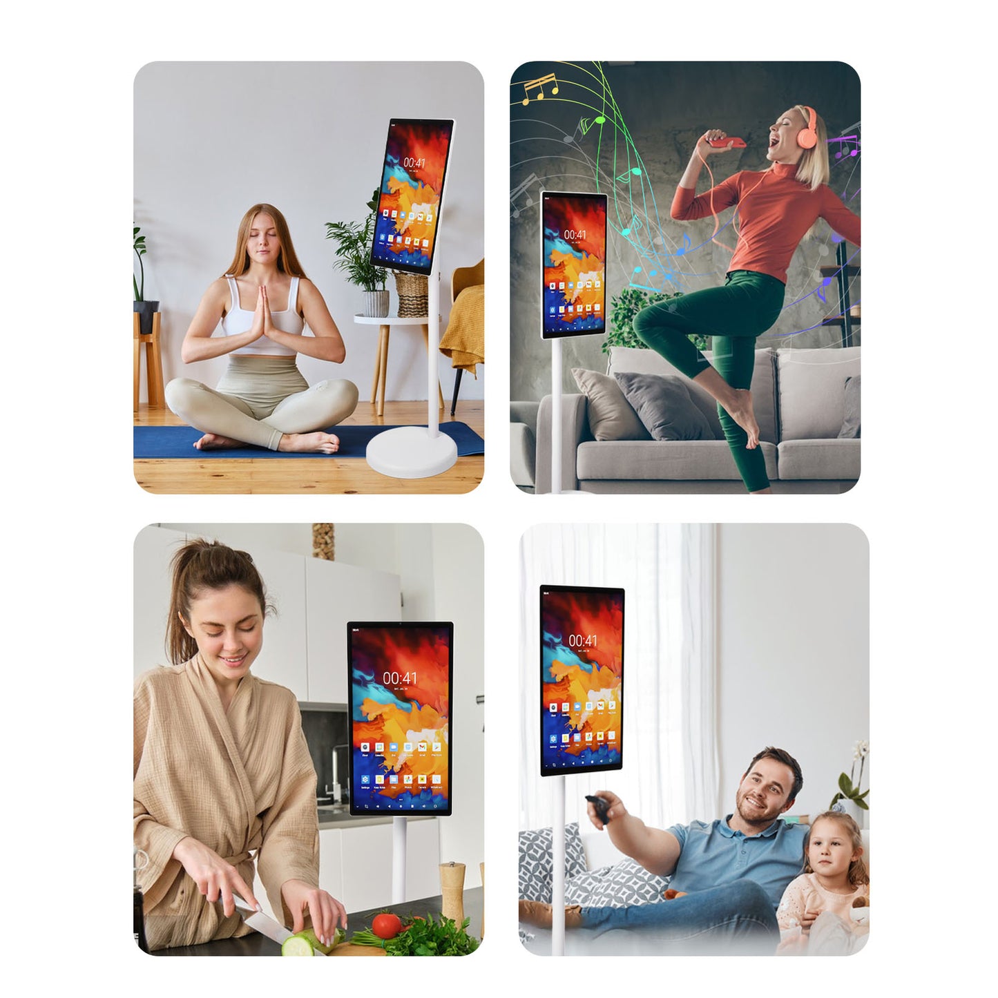 Portable TV 21.5 Inch 1080 Screen For 12 2.4G 5.8G BT4.2