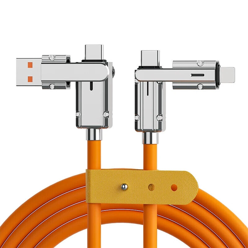 120W 4-In-1 Super Fast Charging Cable Charger Data Cord For iPhone Samsung iPad