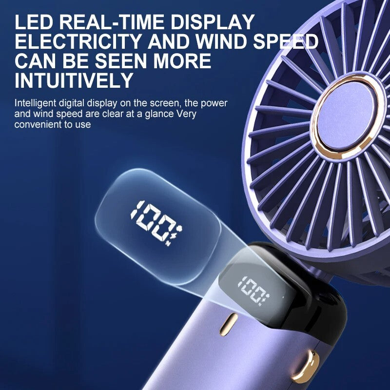 Portable Handheld Personal MINI face Fan 5Speeds Rechargeable Folding For Travel