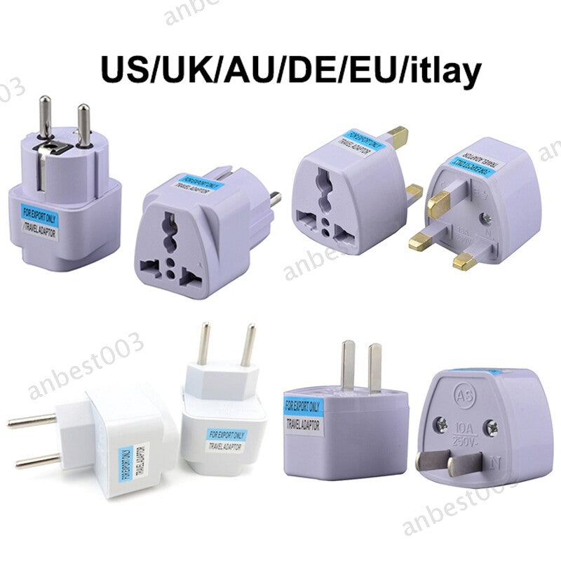 US/UK/AU/DE Plug Adapter USA To Europe Travel Wall AC Power Charger Converter