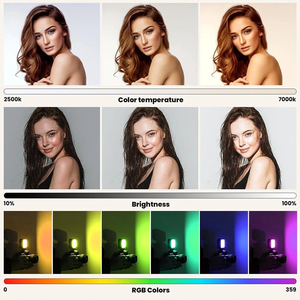 Pocket RGB Mini Fill Light Portable LED for Camera, Smartphone, GoPro & Laptop S