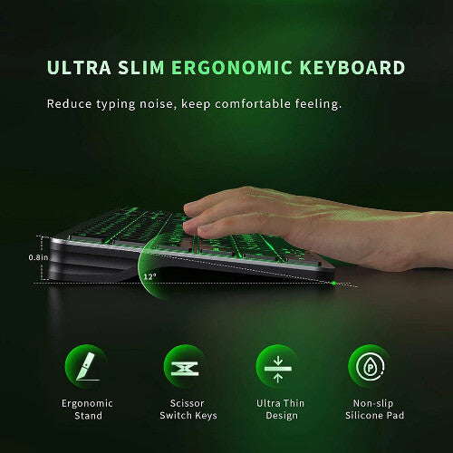Rechargeable Keyboard Bluetooth Backlit Wireless Keyboard Compatible Tablet