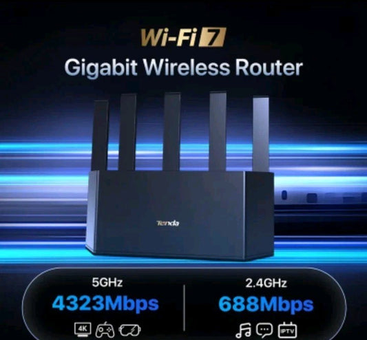 Tenda BE5100 Wi-Fi 7 Router – Dual Band Gigabit for Wireless Internet