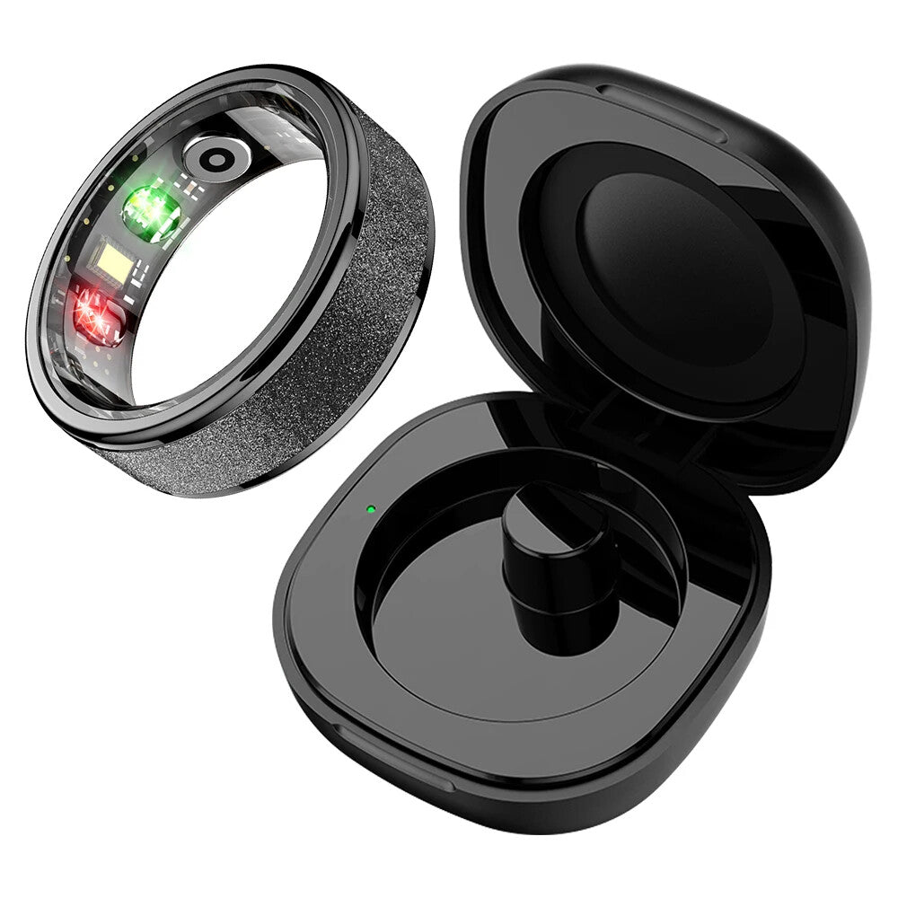 Smart Ring with Charging Case,Health Sleep Monitor, 5ATM Waterproof,Multi-sport