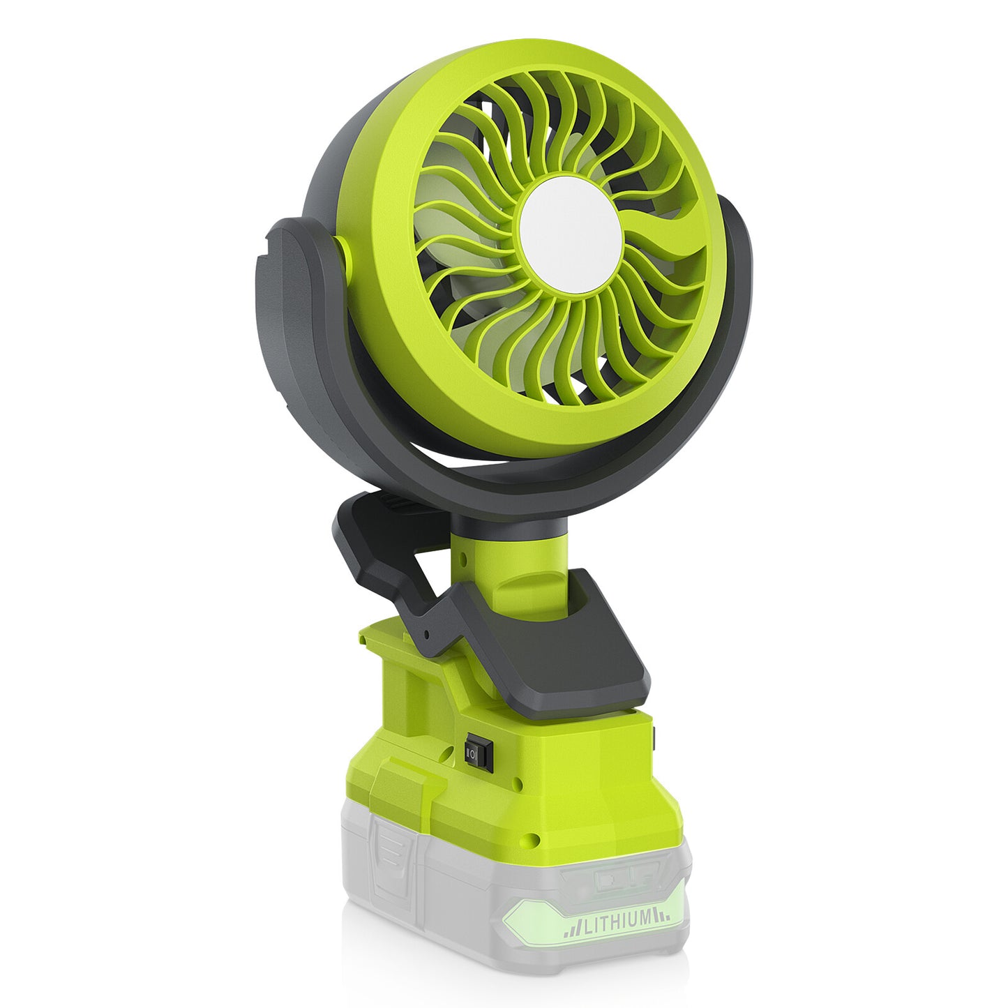 Portable Cordless Jobsite Fan For Ryobi 18V Battery With Led Light Outdoor