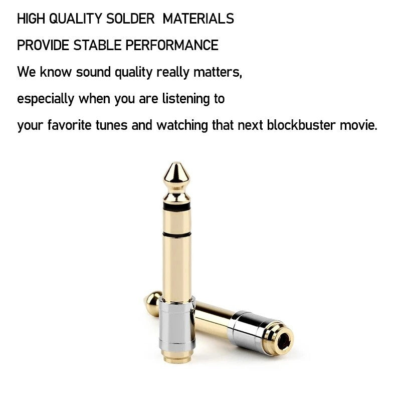 3pcs 6.35mm To 3.5mm Converters 1/4" Male 1/8" Female Jack Headphone Adapter