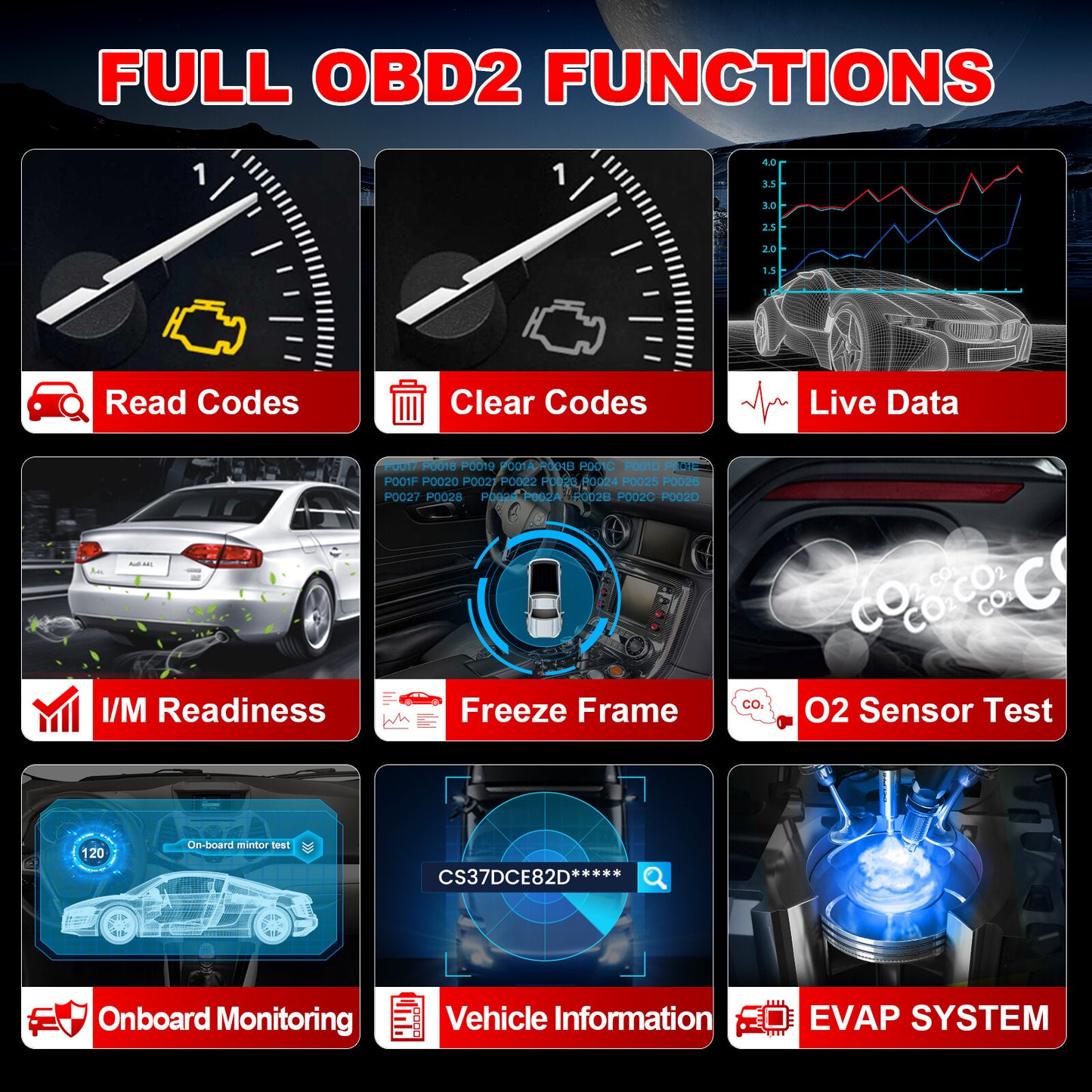 Launch CR300 OBD2 Scanner Code Reader Check Engine Fault Car Diagnostic Tool US