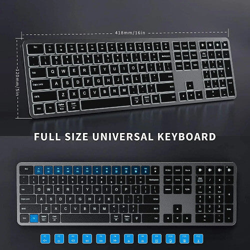 Rechargeable Keyboard Bluetooth Backlit Wireless Keyboard Compatible Tablet