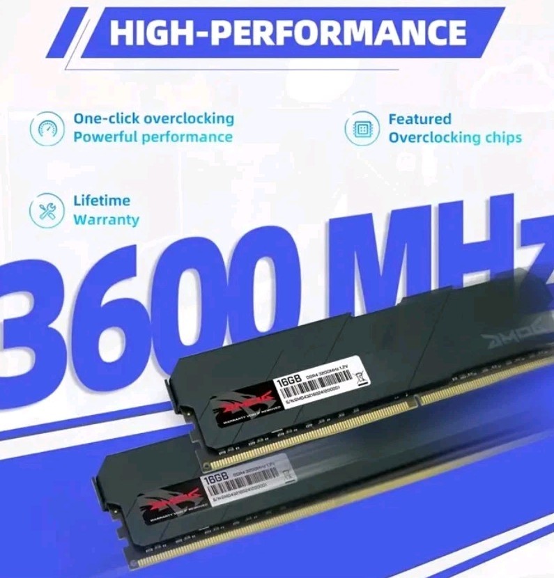 DMOG DDR4 RAM 32GB 16GB x2 3600MHZ UDIMM PC Desktop Memory