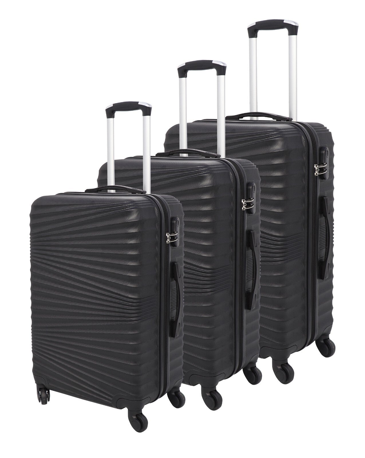 3 Pcs Suitcase Set ABS Hard Shell 4 Wheeled Trolley Lightweight Luggage PIONEER