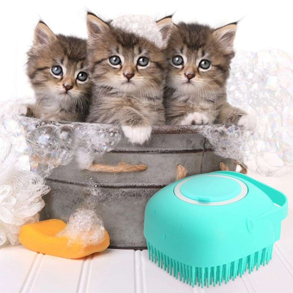 Pet Dog Shampoo Massager Brush Cat Massage Comb Grooming Scrubber Shower Brush F