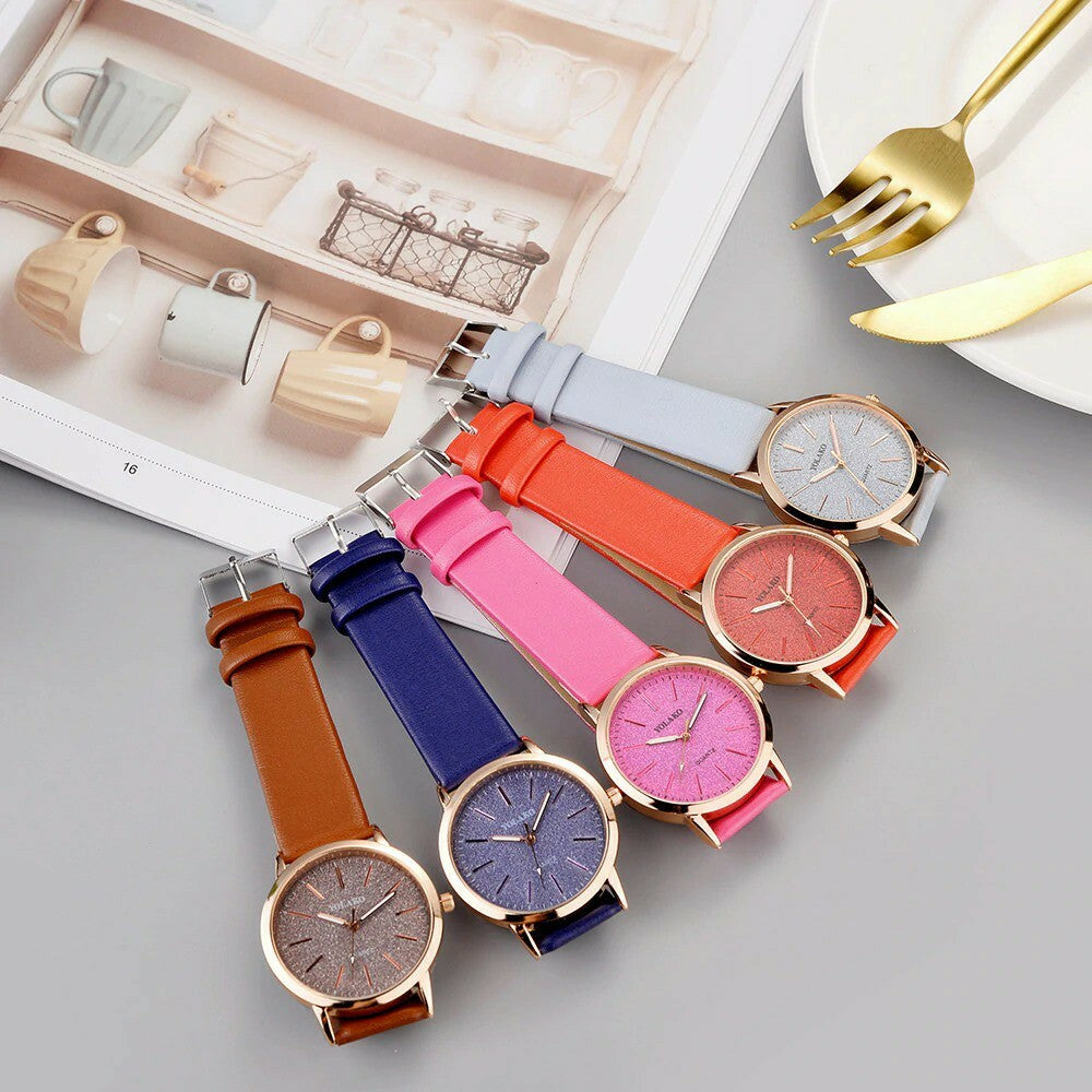 starry sky watch women lady watch for woman Casual Quartz Leather Band Analog wo