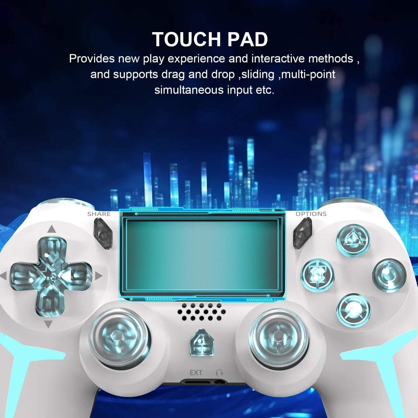 RGB Light Wireless Game Controller For PS4 PS3 Console Computer PC LED Bluetooth