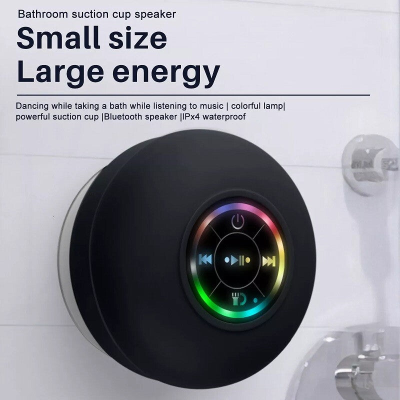 Waterproof Bluetooth Wireless Shower Speaker Bathroom Speaker LED Light Portable