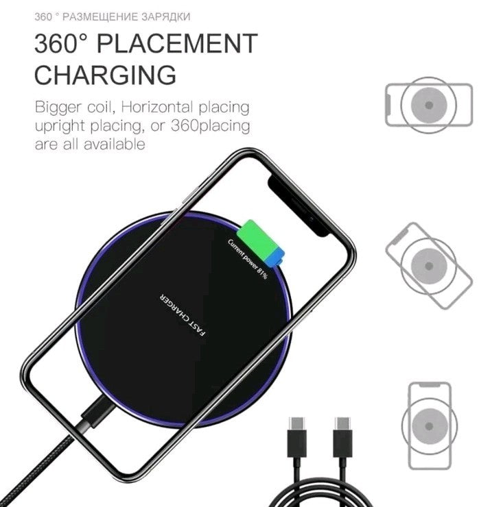 Fast Wireless Charger Charging Pad For lPhone 11 12 13 14 15 Samsung