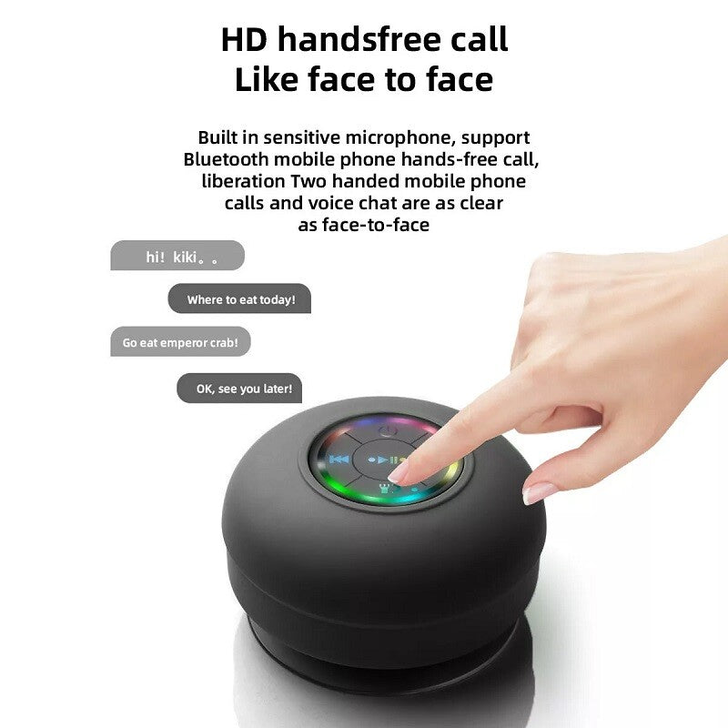 Waterproof Bluetooth Wireless Shower Speaker Bathroom Speaker LED Light Portable