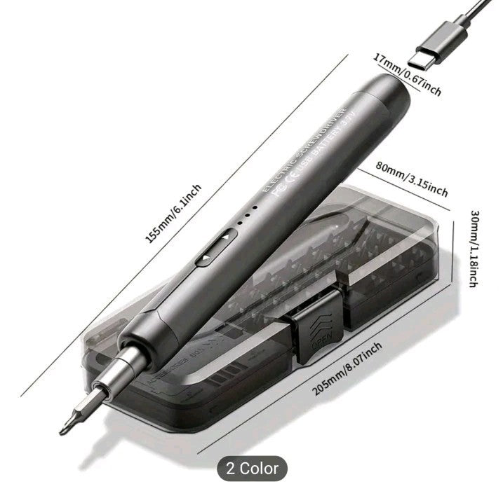 46-in-1 Small Precision Electric Screwdriver, Silent, Durable, Long-lasting Gray