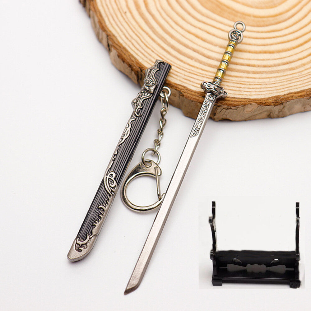 Ancient Chinese Mini Sword Keychain Sword Metal Weapon Toy Key Chain Cute Keycha