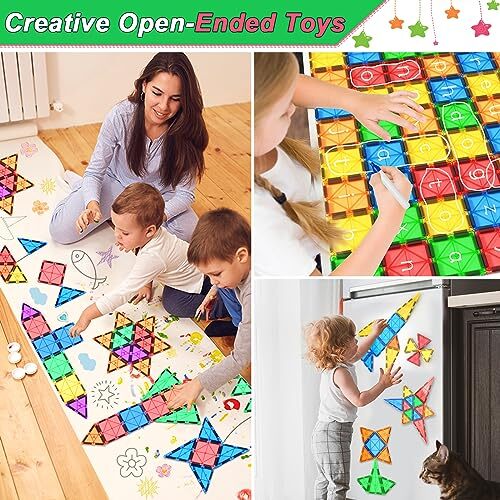 IGIVI Magnetic Tiles Kids Toys, STEM Building Blocks - GREAT GIFT
