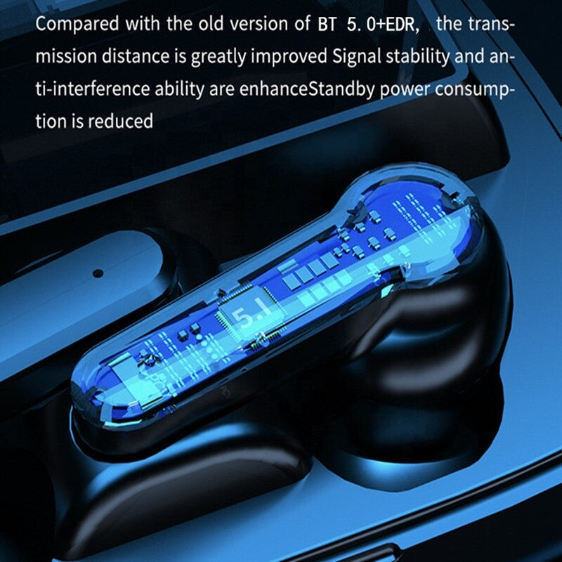 Ipx7 waterproof 3300mAh ear buds multi-function headphones wireless