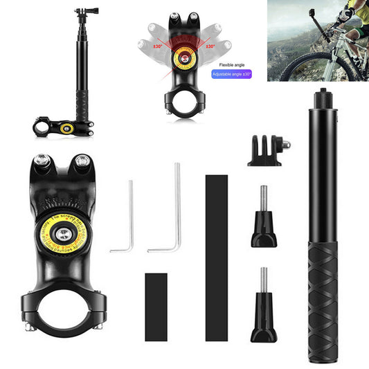 Sports Camera Motorcycle Mount Bracket Adapter Selfie Stick with Monopod Stand