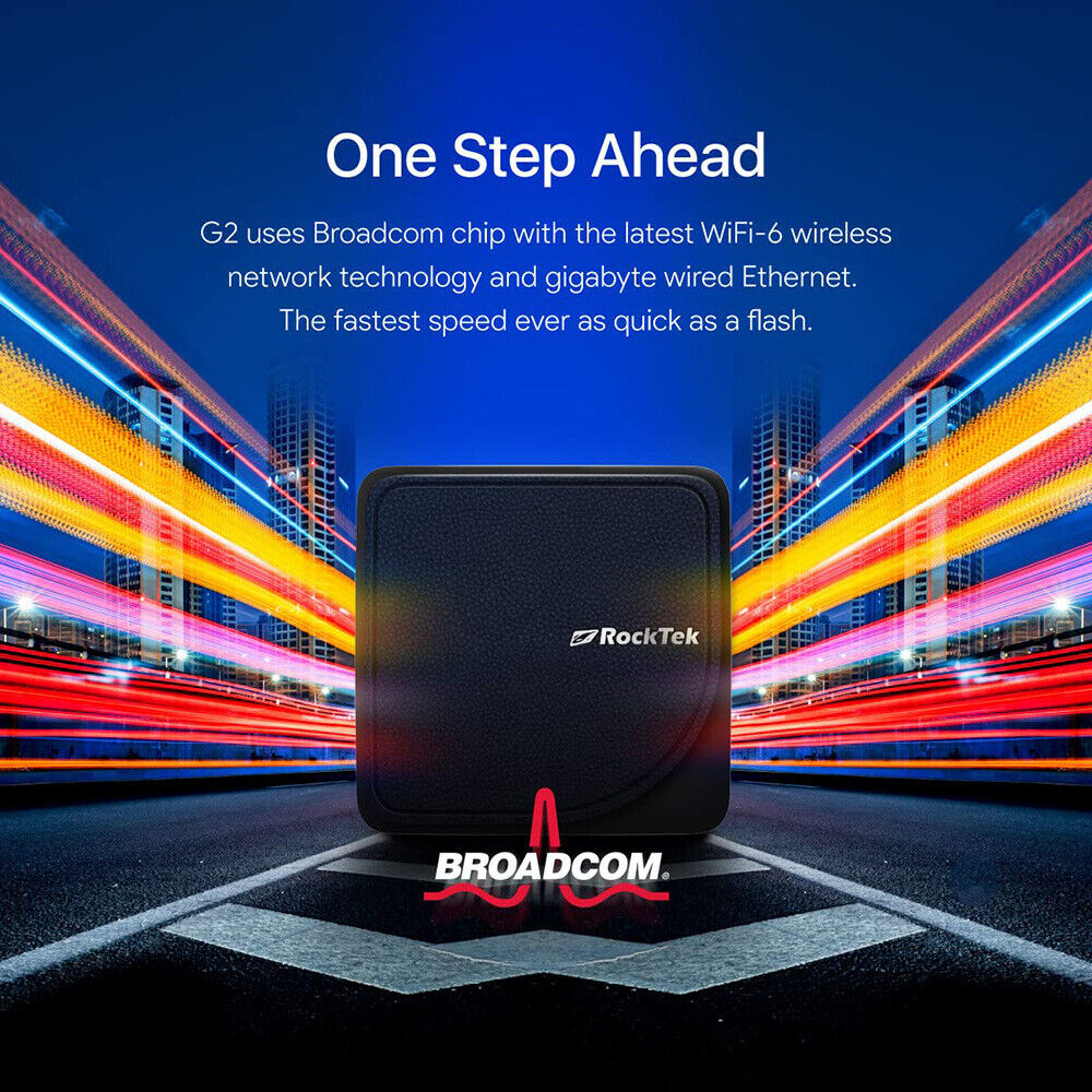 RockTek G2 4K TV Box Android 12 ATV Stream S905X4-K Media Player DTS Dolby Audio