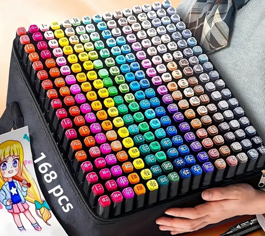 Dual Tips Markers Set 40 PCs Childrens Art Supplies Kit For Coloring Drawing