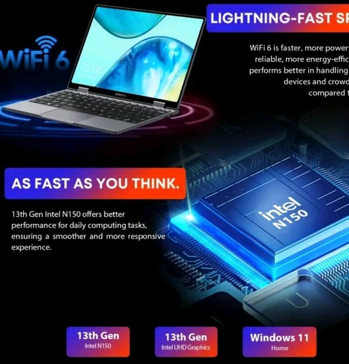 CHUWI MiniBook X 10.51in Intel N150 12GB RAM 512GB SSD Win11 mini Laptop PC