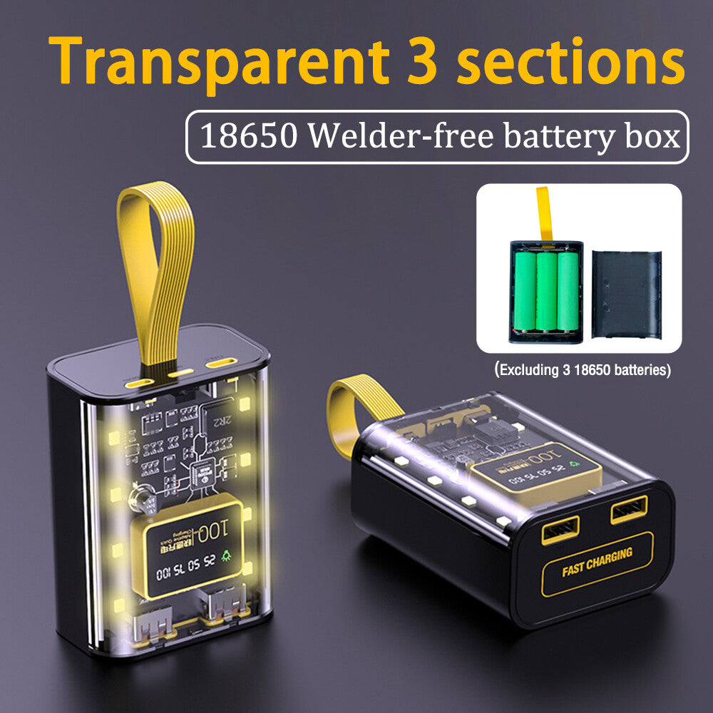 Dual USB Micro Type-C LED 10W Battery Charger DIY Power Bank Box Fast Charging